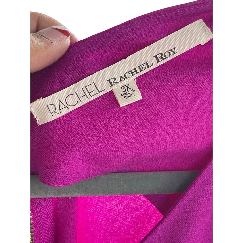 Rachel Roy High Low Asymmetrical Hem Swing Dress - Orchid Color - 3X EUC $119 - Picture 3 of 11
